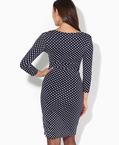 KRISP Vestido Moda Mujer Fruncido, Azul Marino (6487), 36, 6487-NVY-08