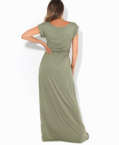 KRISP Vestido Mujer Tallas Grandes Largo Barato Casual Ibicenco De Día Ropa Hippie Online Ofertas, (Caqui (3269), 40 EU (12 UK)), 3269-KHA-12