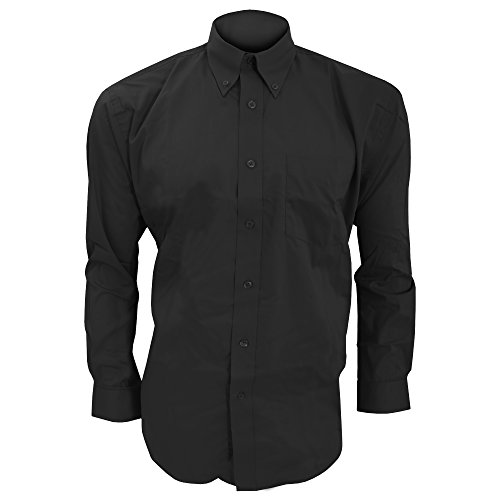 KUSTOM KIT - Camisa de Manga Larga Formal Modelo Oxford Corporate Hombre Caballero - Fiesta/Trabajo/Eventos (Cuello 43cm) (Verde Botella)