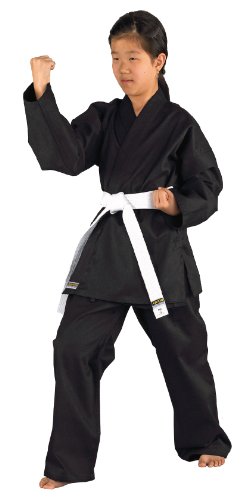Kwon Karatea Shadow - Kimono de Artes Marciales Infantil, tamaño 120 cm, Color Negro