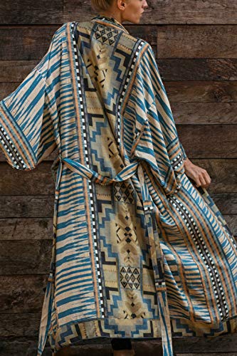 L-Peach Kimono Bohemio para Mujer Ropa de Salón Batas de Gran Tamaño Vestido de Playa Pareos