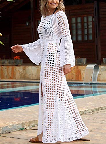 L-Peach Vestido Crochet de Playas para Mujer Bikini Cover ups Beachwear