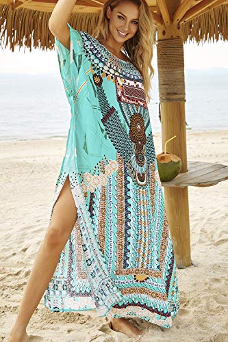 L-Peach Vestido Largo de Playa Mujer, Multicolor, Talla Ãºnica