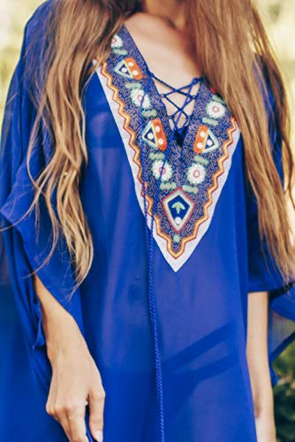 L-Peach Vestido Largo de Playa Pareo Kimono Maxi Kaftan Bikini Cover Up de Mujer