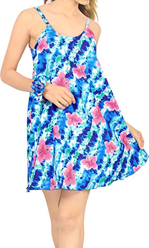 LA LEELA las Mujeres más el Vestido de Boda del Vestido de Invitados Playa de Mini Verano Azul_Z30 XL