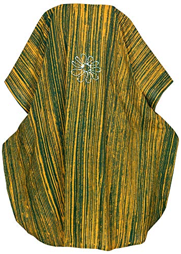 LA LEELA Mujer Kaftan Algodón Túnico Batik Kimono Estilo Más tamaño Vestido para Loungewear Vacaciones Ropa de Dormir & Cada día Cubrir para Arriba Tops Camisolas Playa Verde_I130