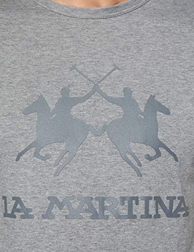 La Martina Ramon Camiseta, Gris (Medium Heather Grey 01002), Small para Hombre
