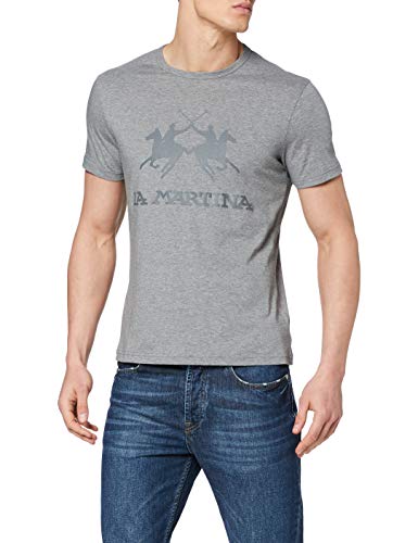 La Martina Ramon Camiseta, Gris (Medium Heather Grey 01002), Small para Hombre