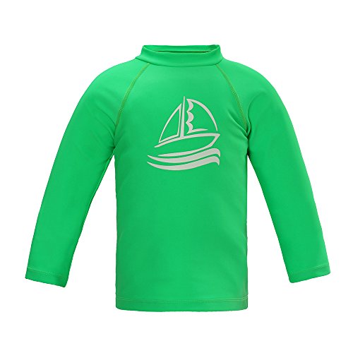 LACOFIA Traje de baño Infantil Camiseta de baño de Manga Corta para niños Rashguard con protección Solar UPF 50 + Secado rapido Verde 104