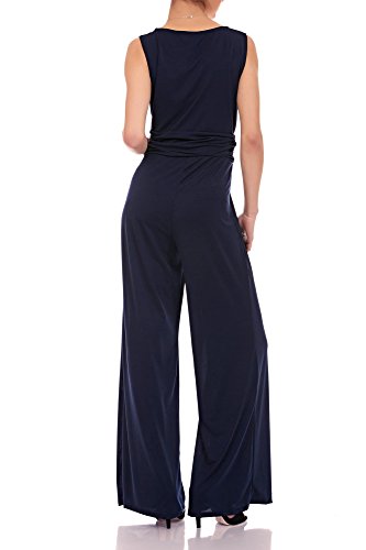 Laeticia Dreams Mono elegante para mujer, cuello en V, tallas S, M, L, XL azul marino 44