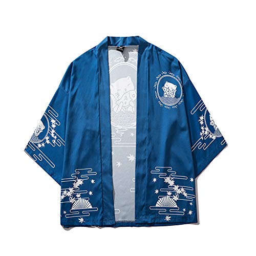 LAI MENG Kimono suelto para mujer con estampado japonés 3/4, chaqueta ligera EU 34-48 Style 62 Tallaúnica
