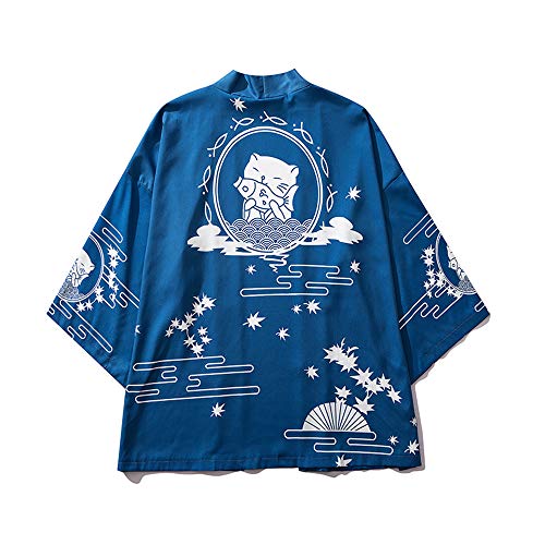 LAI MENG Kimono suelto para mujer con estampado japonés 3/4, chaqueta ligera EU 34-48 Style 62 Tallaúnica