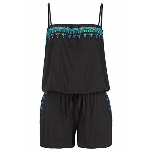 Landove Monos y Petos Cortos Mujer Sin Mangas Bohemio Estampados Jumpsuit Verano para Playa Fiesta Casual Pantalones Siameses Playsuit Bodysuit Rompers Clubwear