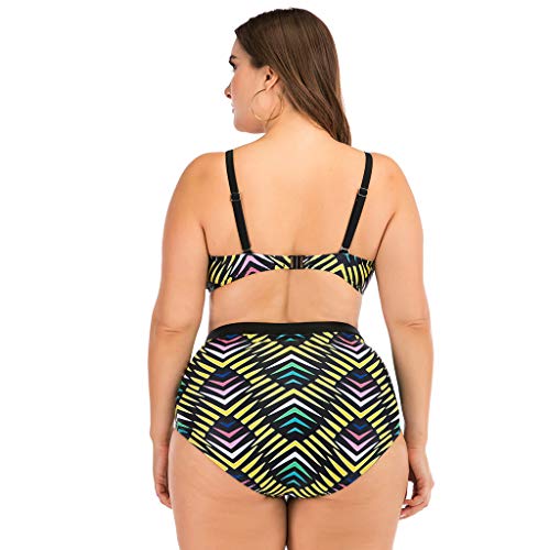 LANSKIRT Mujer Conjunto de Bikini Dos Piezas Tallas Grande Figura Geométrica Bañadores Sexy Trajes de Baño para Gorditas Vikinis Baño Playa Bañador Ropa de Playa Verano Elegante L-4XL