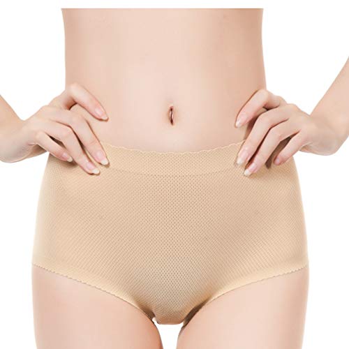 LaoZan Braga con Relleno Transpirable Shape Moldeadora Fajas Reductoras de Mujer Ropa Interior Sin Costuras (Albaricoque#1, Asia L)
