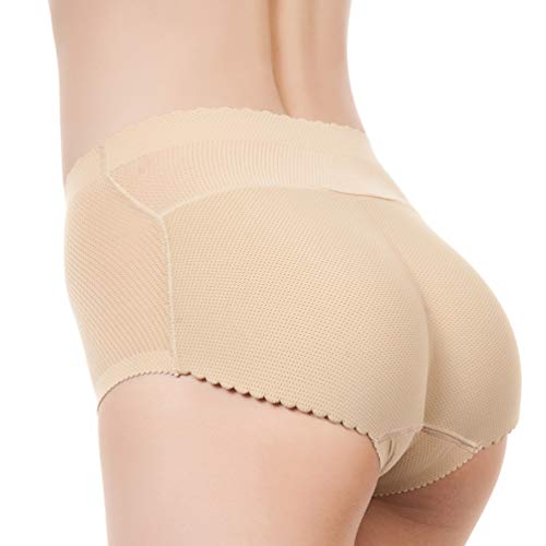 LaoZan Braga con Relleno Transpirable Shape Moldeadora Fajas Reductoras de Mujer Ropa Interior Sin Costuras (Albaricoque#1, Asia L)