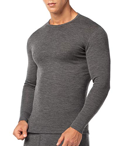 LAPASA Camiseta Térmica para Hombre de Lana Merino M31 (S (Detalle en Descripción), Gris Oscuro (Camiseta))