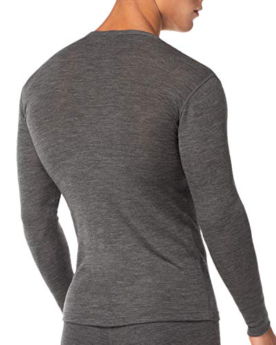 LAPASA Camiseta Térmica para Hombre de Lana Merino M31 (S (Detalle en Descripción), Gris Oscuro (Camiseta))