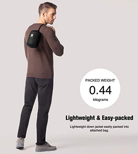 LAPASA Plumífero para Hombre Ultra Ligero (Chaqueta de Pluma) M32 (M, Negro/Black)