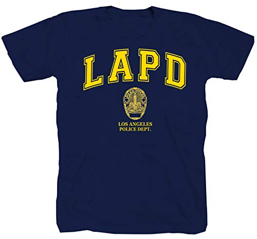 LAPD Los Angeles Serie California Departamento Police FBI América Camiseta, Azul azul marino M