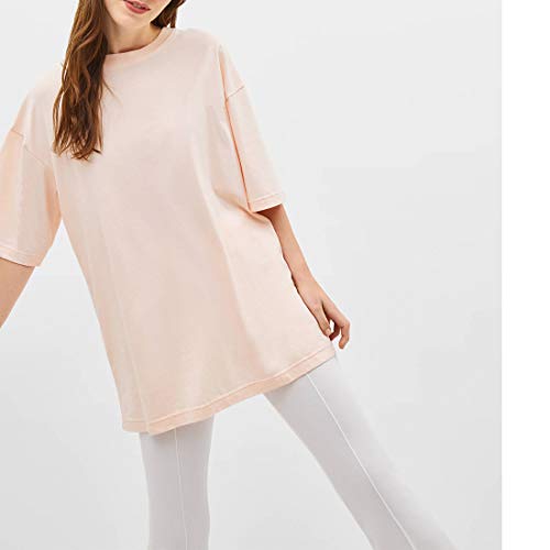 Largas Camisetas Mujer Verano Moda Blanco Negro Algodón Basicas Anchas Túnica Camisas Tops Tallas Grandes Oversize (Rosa, x-Large)