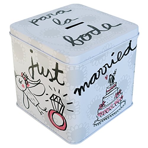 Laroom Hucha Metálica diseño para La Boda, Metal, Multicolor, 12x12x12 cm