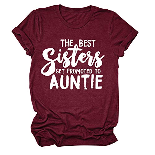 Las mejores hermanas se promocionan a la camiseta de la tía (Color : Wine red, Size : M)