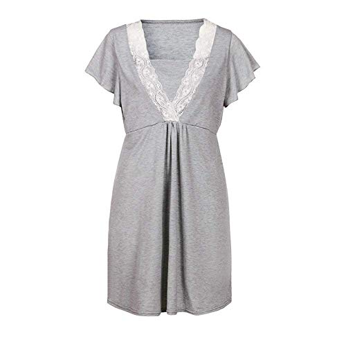 Las Mujeres De La Madre del Cordón del Lactante Vintage Embarazo Bebé Ocasional para El Vestido De Pijama De Maternidad En 2In1 Maternidad Fruncido Vestido De Patinador De Enfermería