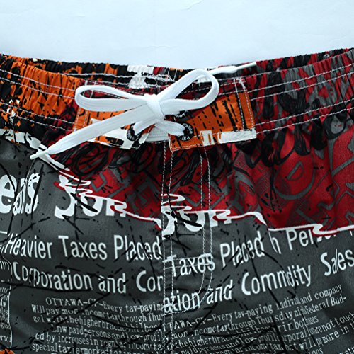 Lau's Bañador Short Hombre Trajes de baño Bermudas de Surf Playa bañadores Talla Grande Rojo Talla 52-54