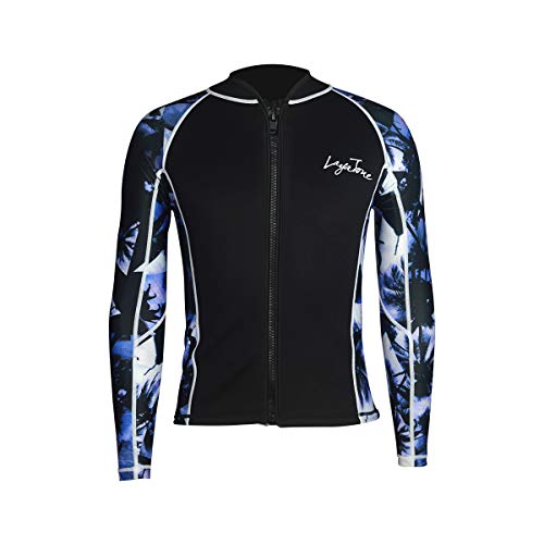 LayaTone Chaqueta de Buceo Hmbres Mujer Traje de Neopreno 3mm Traje de Surf Protección UV Top de Buceo Kaya Natación Nadando Submarinismo Wetsuit Mujer Camisa de Buceo Hombres (Mangas de Neopreno)