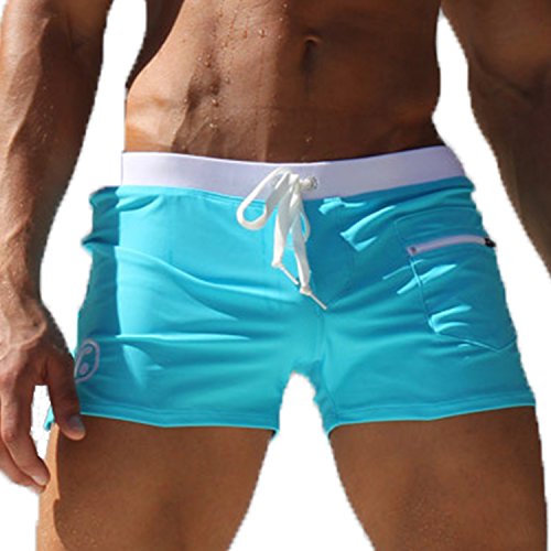 Lazzon Bañador Hombre Traje de Baño Pantalon Corto de Playa Natación Piscina Surf Bóxers Shorts Calzoncillos
