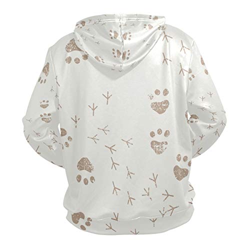 LDIYEU Huella De Perro Sudadera con Capucha Sudaderas Deportivas con Estampado 3D Impresión Camisa de Entrenamiento para Niñas Niños Adolescente
