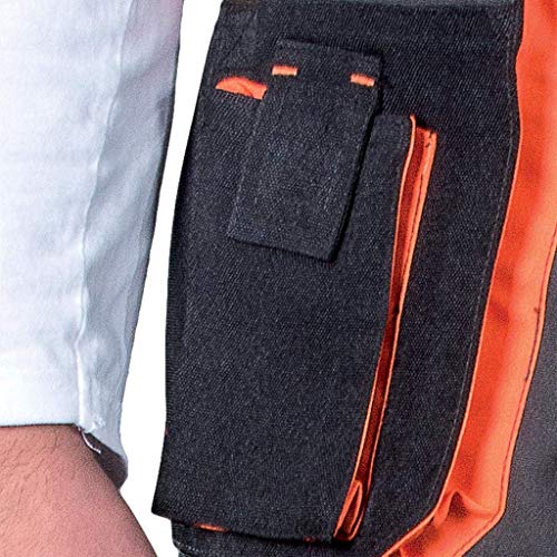 Leber&Hollman LH-FMN-T_SBP62 - Pantalones protectores con forma (talla 62 alemana), color azul acero, negro y naranja