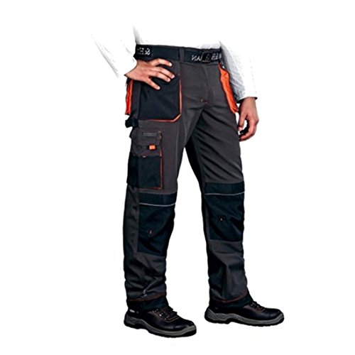 Leber&Hollman LH-FMN-T_SBP62 - Pantalones protectores con forma (talla 62 alemana), color azul acero, negro y naranja