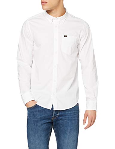 Lee Button Down Camisa Casual, Blanco (White), XX-Large para Hombre