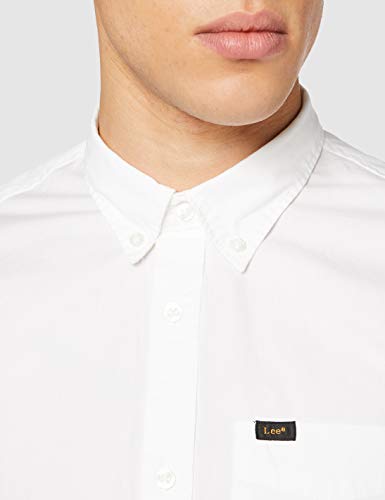 Lee Button Down Camisa Casual, Blanco (White), XX-Large para Hombre