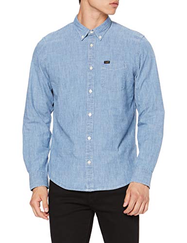 Lee Button Down, Camisa para Hombre, Azul (Frost Blue Mj), Medium