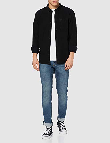Lee Button Down, Camisa para Hombre, Negro (Black Jeans 01), Small