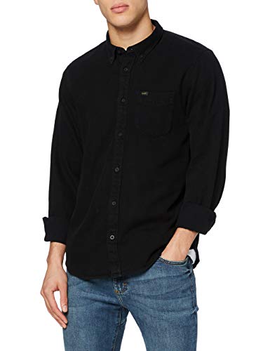 Lee Button Down, Camisa para Hombre, Negro (Black Jeans 01), Small