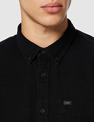 Lee Button Down, Camisa para Hombre, Negro (Black Jeans 01), Small