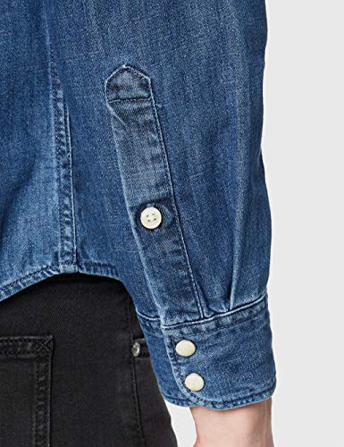 Lee Rider Shirt, Camisa Hombre, Azul (Dipped Blue La), Large