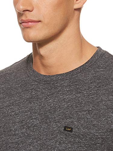 Lee Ultimate Pocket Camiseta, Gris (Dark Grey Mele 06), Large para Hombre