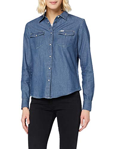 Lee Western Shirt Blusa, Azul (Beyond Blue KT), Large para Mujer