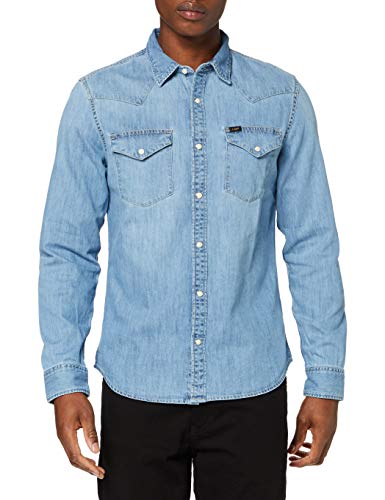 Lee Western Shirt Camisa, Frost Blue, X-Large para Hombre