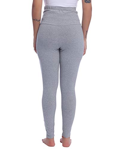 Leggings de maternidad para mujer, pantalones largos, pijama/pantalones de yoga. gris claro L