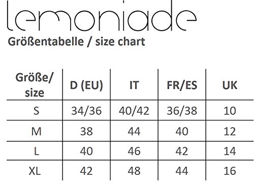 Lemoniade - Mono elegante con mangas de 3/4 - Con cuello cascada y lazo en la cadera negro Medium (40)