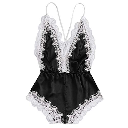 Lencería Mujer Lanskirt Pijamas Mujer Ropa de Dormir Ropa Interior Body Ropa de Dormir de Encaje Empalme Moda Mujeres Babydoll Mujer Sexy Lencería Body Bodysuit 2019