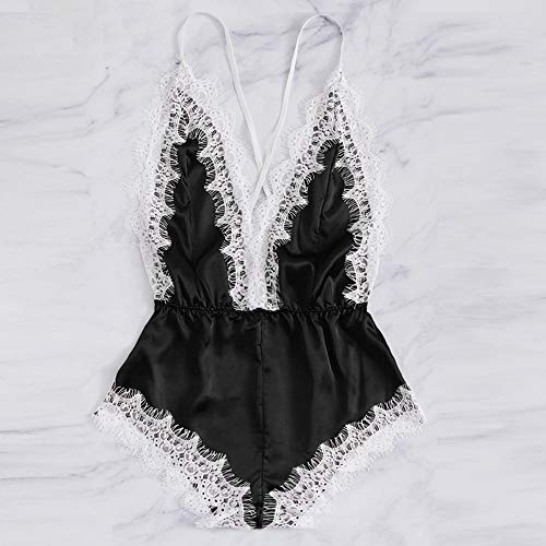 Lencería Mujer Lanskirt Pijamas Mujer Ropa de Dormir Ropa Interior Body Ropa de Dormir de Encaje Empalme Moda Mujeres Babydoll Mujer Sexy Lencería Body Bodysuit 2019