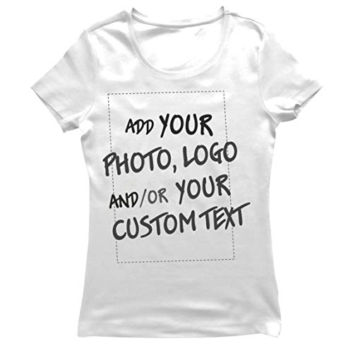 lepni.me Camiseta Mujer Regalo Personalizado, Agregar Logotipo de la Compañía, Diseño Propio o Foto (Small Blanco Multicolor)