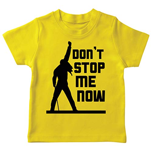 lepni.me Camiseta para Niños Don't Stop me Now! Camisas de Abanico, Regalos de músicos, Ropa de Rock (1-2 Years Amarillo Multicolor)